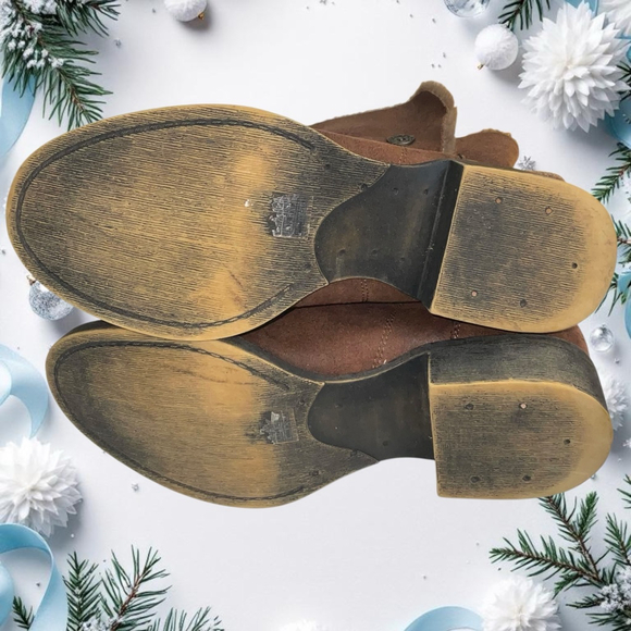 Blowfish Brown Faux Fur Faux Leather Snap Buckle Ankle Boots Women Sz 7 - Picture 8 of 9